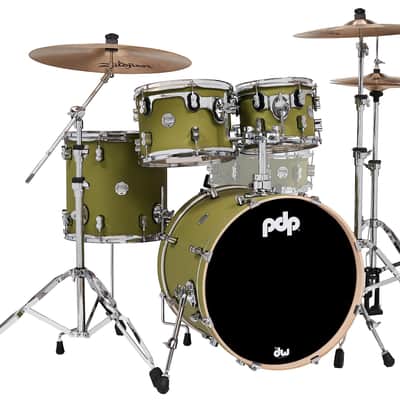 PDP Concept Maple 4-Piece Fusion Shell Pack, Satin Olive (PDCM20FNSO) image 1