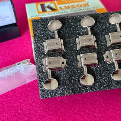Kluson Vintage Guitar tuners double  line for Fender ®️ Guitars / Left handed moldel - Nickel - Nickel image 3