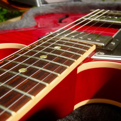 ♚ GEM !♚ 2013 Gibson ES-335 Dot Figured LEFT HANDED ♚ CHERRY 'AAA' FLAME ♚ 60's Neck *Lefty image 7