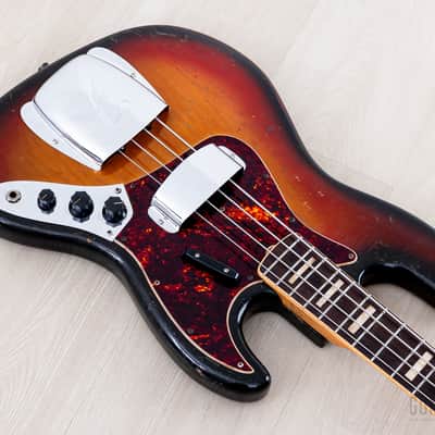 1973 Fender Jazz Bass Sunburst Vintage Electric Bass Guitar, Alder Body w/ Case image 9