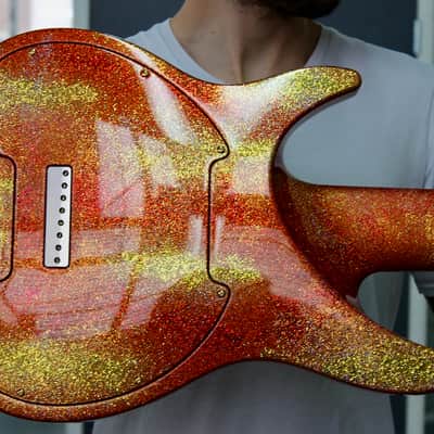 Aristides 080 - Limited Run Gold/Red Sparkle Madness - Bare Knuckle Pickups Juggernaut image 5