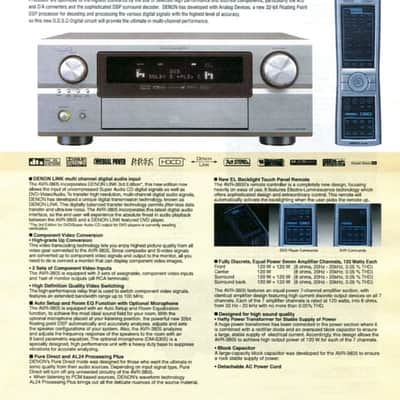 Denon AVR-3805 7.1 Home Theater Receiver 120 wpc x 7 MINT with all Accessories & Factory Box image 12
