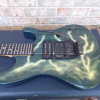 Vintage 1986 Kramer Nightswan Lightning Graphic Electric Guitar w/ Original Case! Vivian Campbell, Floyd Rose! image 1