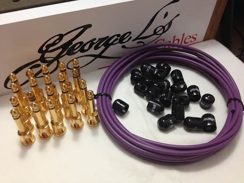 George L's 155 Pedalboard Effects Cable Kit XL .155 Purple / GOLD - 20/20/20 image 1