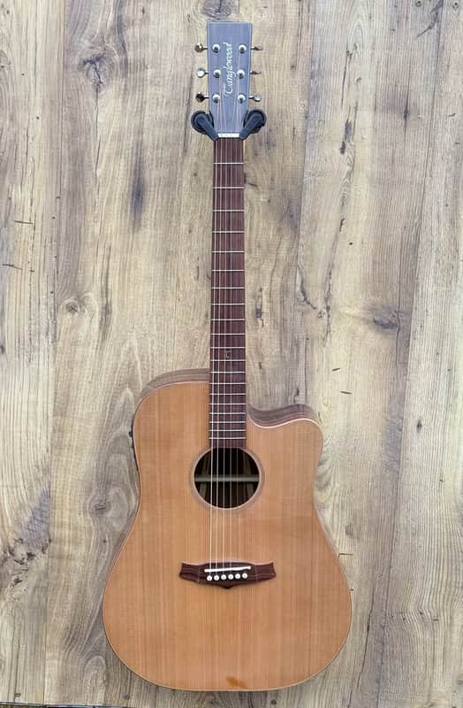 Tanglewood TWJ-D-CE Java Solid Cedar/Amara/Spalted Mango Dreadnought Cutaway with Electronics - Natural Gloss image 1