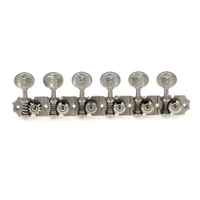 Graph Tech 6-In-Line Retro Fender Style Ratio Machine Heads (PRN-4624-N0, Nickel Finish) - Nickel / Classic image 2
