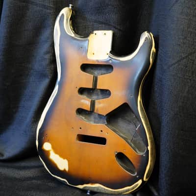 ESP/Japan GL-56 George Lynch Alder Guitar Body - Distressed Two-Tone Burst image 4