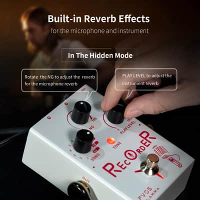 FLAMMA FV05 Recorder Vocal Effects Processor with 70 Minutes Recording Capacity Noise Gate & Reverb Effects for Vocal Guitar Reverb Looper Stompbox for Singer Songwriting Record Creative Inspiration image 5