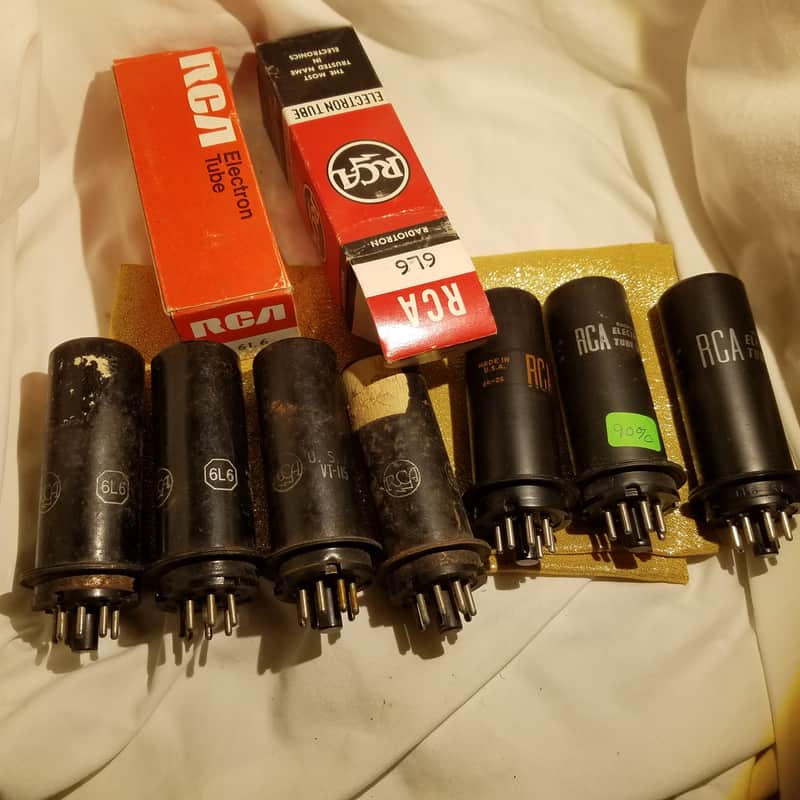 RCA Matched Pair (2) 6L6 tNOS AT1000 TESTED Vacuum Tubes metal Beam Power Tetrode 1936-1965 image 1