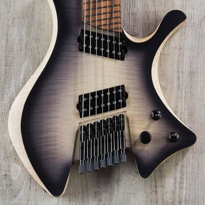 Skervesen Shoggie Singlecut 7-String Headless Guitar Fanned Fret Black Burst image 2