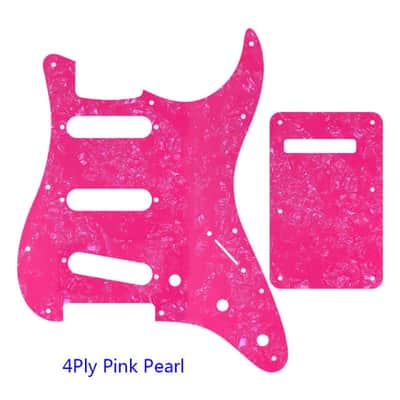 Guitar Pickguard With Back Plate Suit For USA/Mexico Fender Strat Standard SSS ST-4 ply red pearl image 25