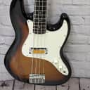 Fender Gold Foil Sunburst 4-String Jazz Bass, Ebony Fretboard w/Bag 10.7 lbs