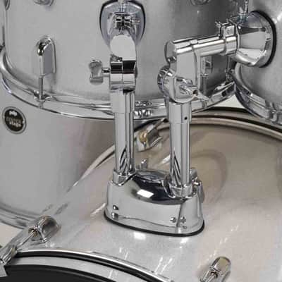 PDP Center Stage 5-Piece Drum Kit with Hardware and Cymbals (Diamond White Sparkle) image 2