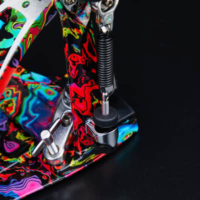 Tama HP900PWMPR 50th Limited Iron Cobra Power Glide Twin Pedal - Marble Psychedelic Rainbow Finish image 15