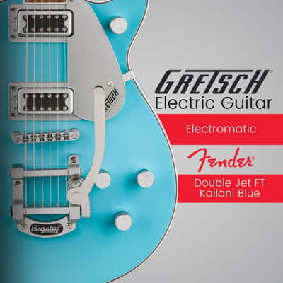 Gretsch G5232T Electromatic Double Jet FT Kailani Blue Electric Guitar Bundle image 3