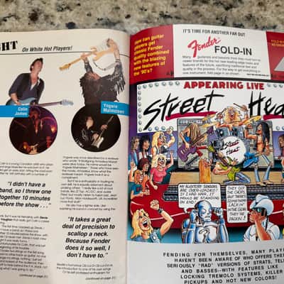 Fender Frontline Magazine 1990 Tracii Guns stratocaster telecaster Stevie Ray Vaughan Kubicki  Bass image 18