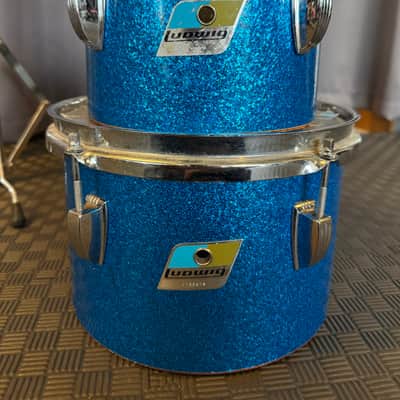 Ludwig Vintage 8” & 10” Concert Toms - Blue Sparkle image 2