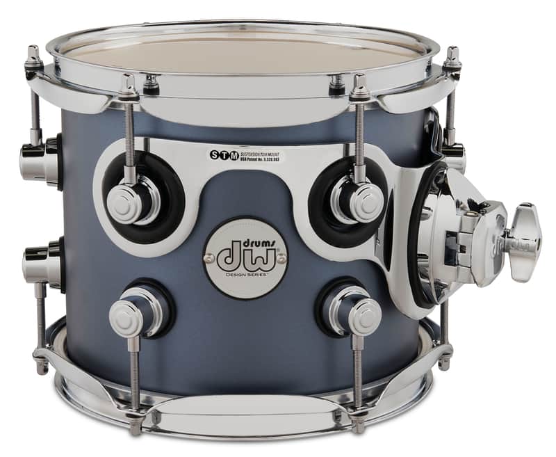 DW Design Series 8" Rack Tom , Blue Slate Satin Lacquer - In Stock ! image 1