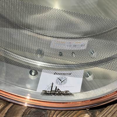 Ludwig LM402AVH Limited Edition Alex Van Halen Signature Supraphonic 6.5x14" 10-Lug Aluminum Snare Drum with Tube Lugs, Copper Hardware 2017 - Raw Aluminum image 7