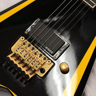 Edwards E-AL-128 EMG-ALX Mod Alexi Laiho Signature Black with Yellow Stripe image 9