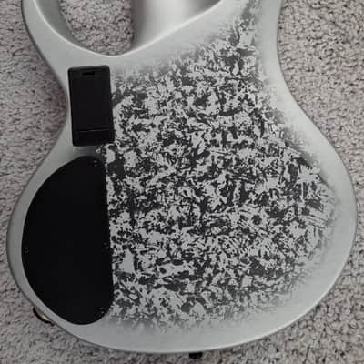 Mint Ibanez BTB25TH5SLM 5-String Electric Bass Guitar Silver Blizzard Matte Finish image 4