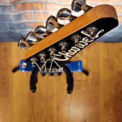Modded Charvel 1988 Fusion Deluxe Rosewood Fretboard Pearl Blue - Added Preamp Switch & Pickguard image 7