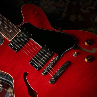 Tokai Japanese UES-158 Quilted Maple Semi Hollow Cherry Red image 12
