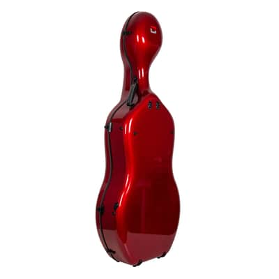 Crossrock Ultra Carbon Fiber Case fits 4/4 Full Size Cello, Super lightweight as 6 lb, with Protective Cover, TSA Lock -Pearlescent Red image 6