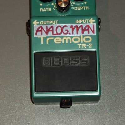 Boss TR-2 Tremolo with aNaLoG.MaN Super Tremolo Mod - Green LED image 2