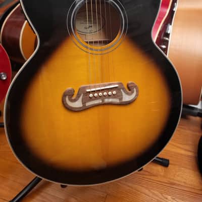 Epiphone J200 Studio Cutaway Acoustic Electric Guitar Sunburst image 3