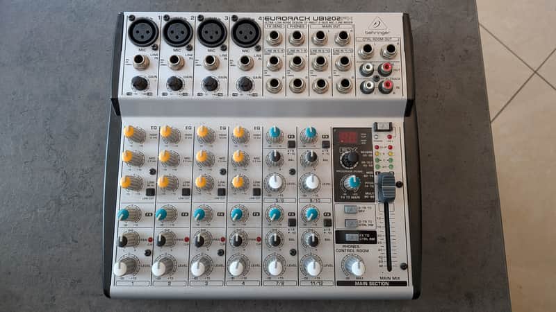 Behringer Eurorack UB1202FX 12-Input 2-Bus Mic / Line Mixer 2000s - Silver image 1