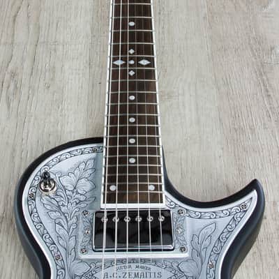 Zemaitis C24MF Casimere Metal Front Electric Guitar, Rosewood Fretboard, Gig Bag - Black image 3