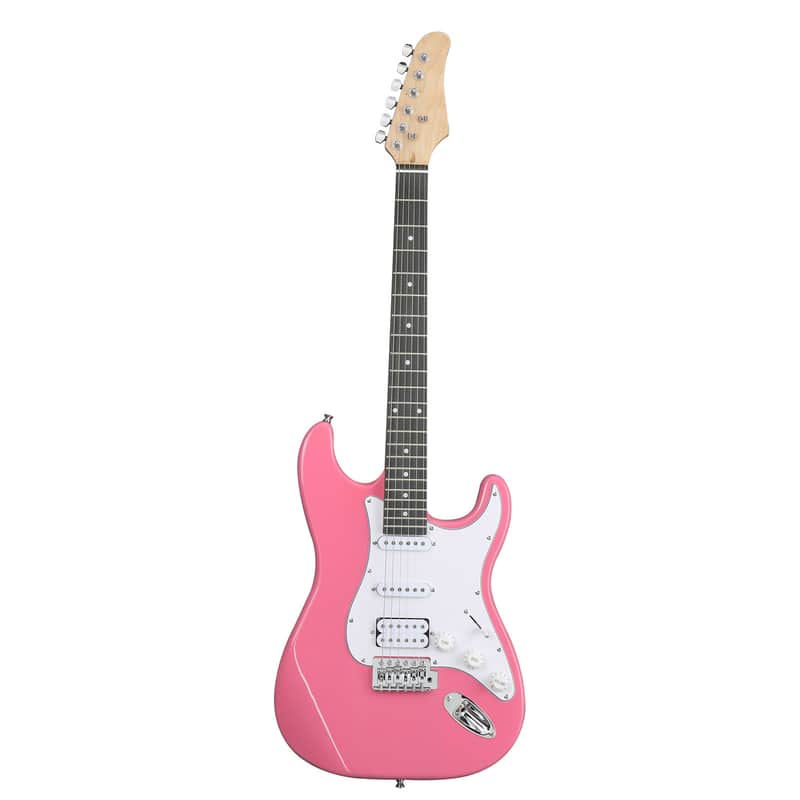 Cxxss KST Stylish H-S-S Pickup Electric Guitar Kit with 5W AMP Bag Guitar Strap Strings rose red image 1