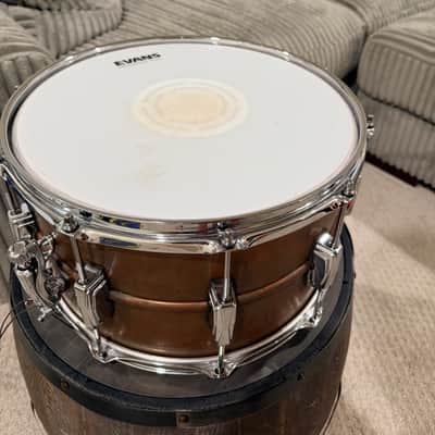 Ludwig CopperPhonic 8x14" 10-Lug Snare Drum 2017 - Present - Raw Patina Copper image 2