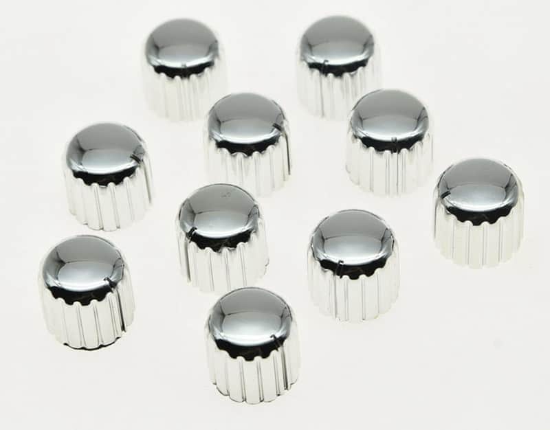 10pcs Plastic Guitar AMP Amplifier Knobs Knurled Pointer Knob Chrome 18x17mm image 1