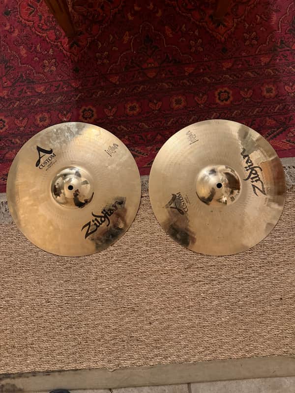 Zildjian 14" A Custom Hi-Hat Cymbals (Pair) 1991 - Present - Brilliant image 1