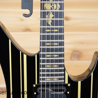 Schecter Synyster Gates Custom-S - Black with Gold Pinstripes image 3