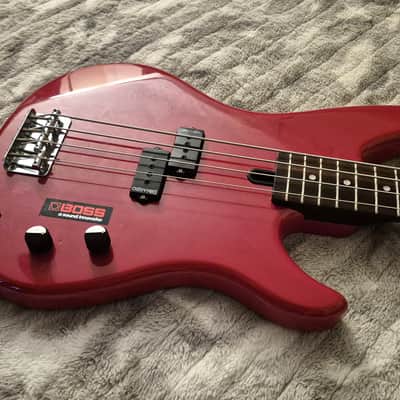 1988 Yamaha RBX200 w/ DiMarzio Pickup - OHSC - Candy Apple Red - Black Gloss Neck - 4-String Bass image 5