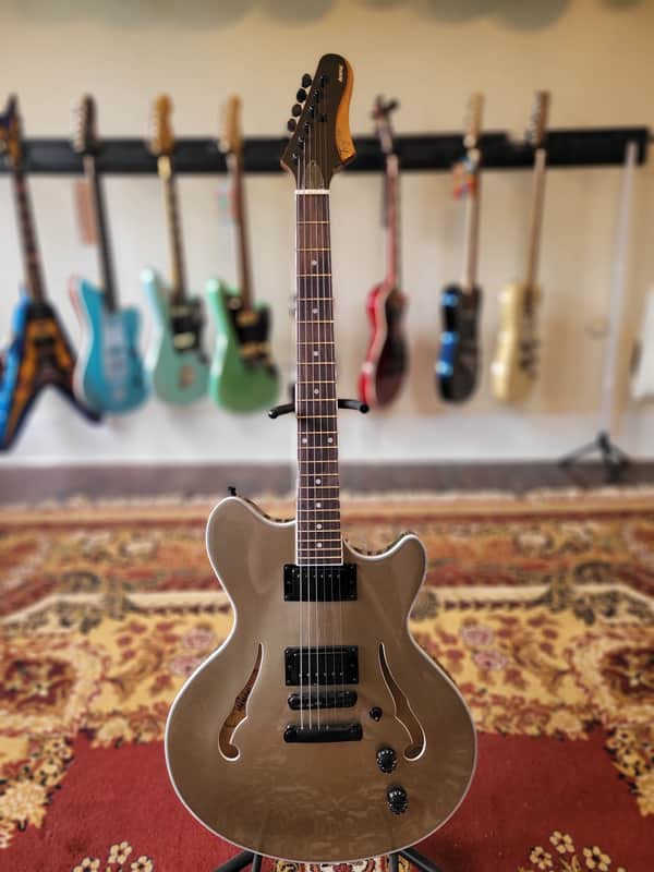 Tagima Ekosonic Semi-Hollow - Metallic Deep Silver (Brand New / 2026 Release) image 1