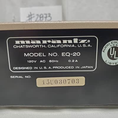 MARANTZ EQ-20 STEREO GRAPHIC EQUALIZER VINTAGE (1980-84) #2873 GREAT CONDITION image 3
