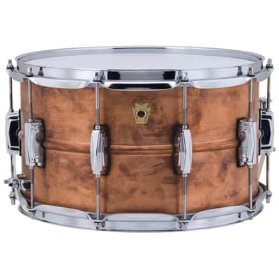 Ludwig LC608R Copper Phonic 8"x 14" Smooth Shell Snare Drum with Imperial Lugs, Raw Copper image 1