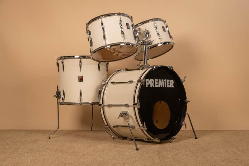 1970s Premier B303 White Duroplastic Drum Set image 1