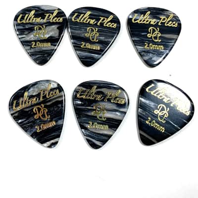 D'Andrea Guitar Picks Ultra Plecs Black Oyster 2.0mm 6-Pack