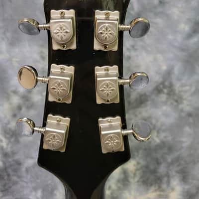 Video Demo 1967 Teisco May Queen Black White Pro Setup New Strings Hard Shell Case image 11