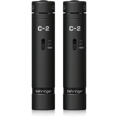 Behringer C-2 Dark Edition Matched Studio Condenser Microphones, Black, Pair image 1