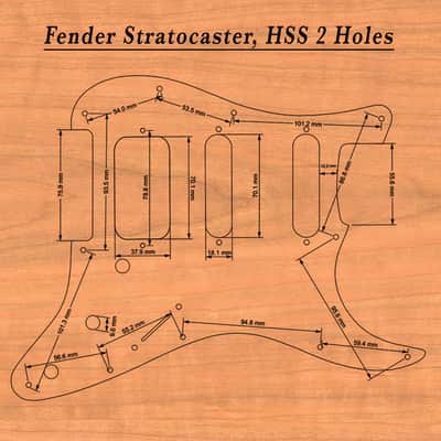 Wood Pickguard for Stratocaster HSS and SSS Laser engraved Real Cherrywood with Unique Artwork "Stumble" image 15