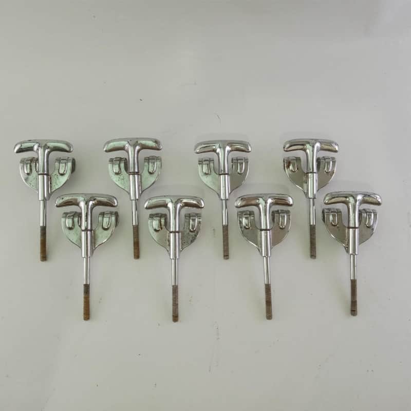 Premier/Olympic 8x Bass Drum Tension T-Rods/Claws Vintage 60s Chrome England Set image 1