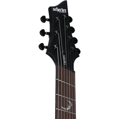 Schecter Damien-7 Multiscale Electric Guitar, 7-String, Satin Black image 4
