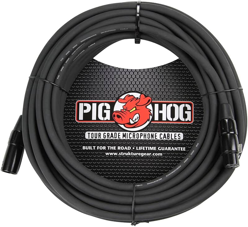 Pig Hog PHM50 High Performance 8mm XLR Microphone Cable, Black , 50 Feet image 1