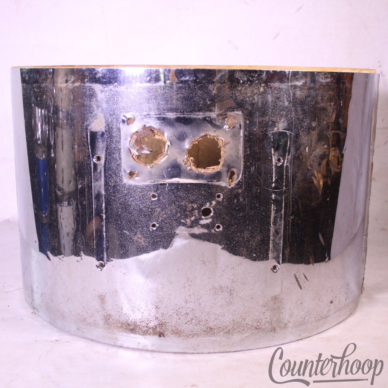 Premier 22x14" Bass Drum Shell 3Ply Baltic Birch Elite Vintage 70s Chrome Wrap* — main photograph